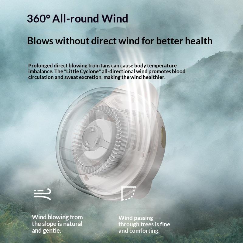 Small Cyclone Portable Buckle Small Fan Mini Waist Hanging Handheld Portable Bladeless Clip Fan