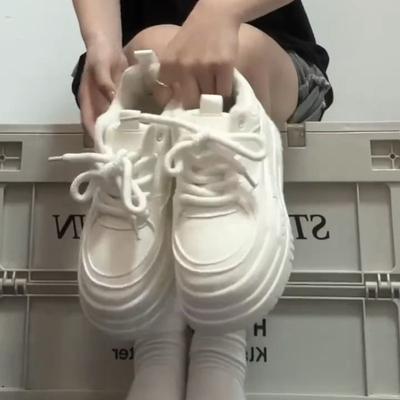 Белые туфли высокого класса, женские модели весны и осени 2025 года, универсальные, трендовые, высококачественные, с низом-бубликом, студенческие туфли для досок