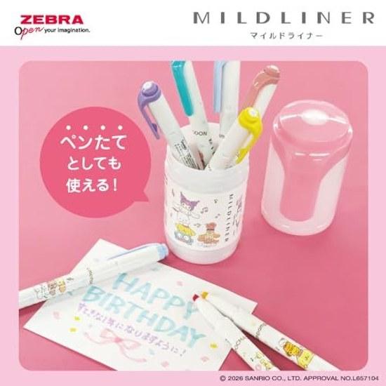 Набор из 8-ми текстовыделителей Zebra Sanrio Mildliner Tatenori WKT7-SV-8C