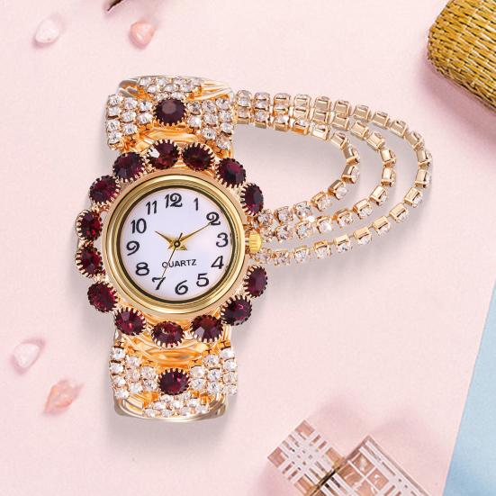 Женские часы-браслет со стразами, регулируемый круглый циферблат, женские повседневные наручные часы с кварцевым браслетом для торжественного платья, модные ювелирные изделия, аксессуары