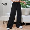 Женские брюки V-образной формы с высокой талией, прямые, широкие, длинные брюки, однотонные, свободного кроя, спортивные брюки для повседневной носки