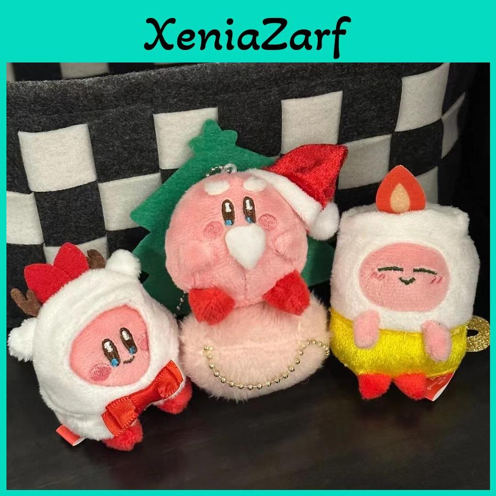 Плюшевая игрушка Kirby Рождественская серия Подарок со снеговиком и зеленой елкой для праздничных украшений