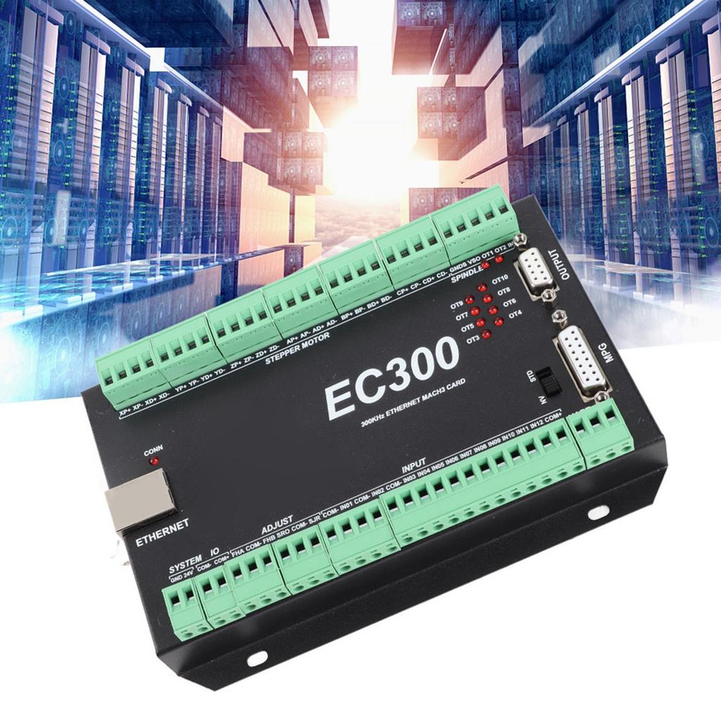 3 6 Axis 300kHz Ethernet CNC Mach3 Motion Controller Control Card Board 24VDC EC300 (3 Axis)