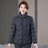 Middle-aged and Elderly Women's Casual Winter Slim Thin Down Cotton-padded Jacket Coat