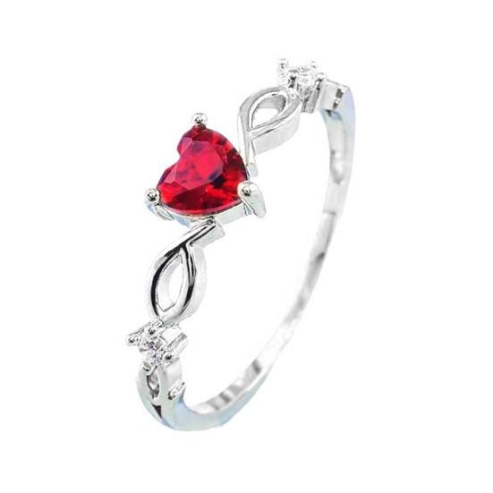 Women Wedding Ring Heart Hollow Electroplated Out Polished Lightweight Rhinestone Prom Party Finger Ring