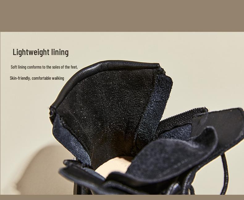 Винтажные женские ботинки Мартин из кожи на осень 2025 года с двумя молниями - корейский стиль, повседневная обувь на плоской подошве