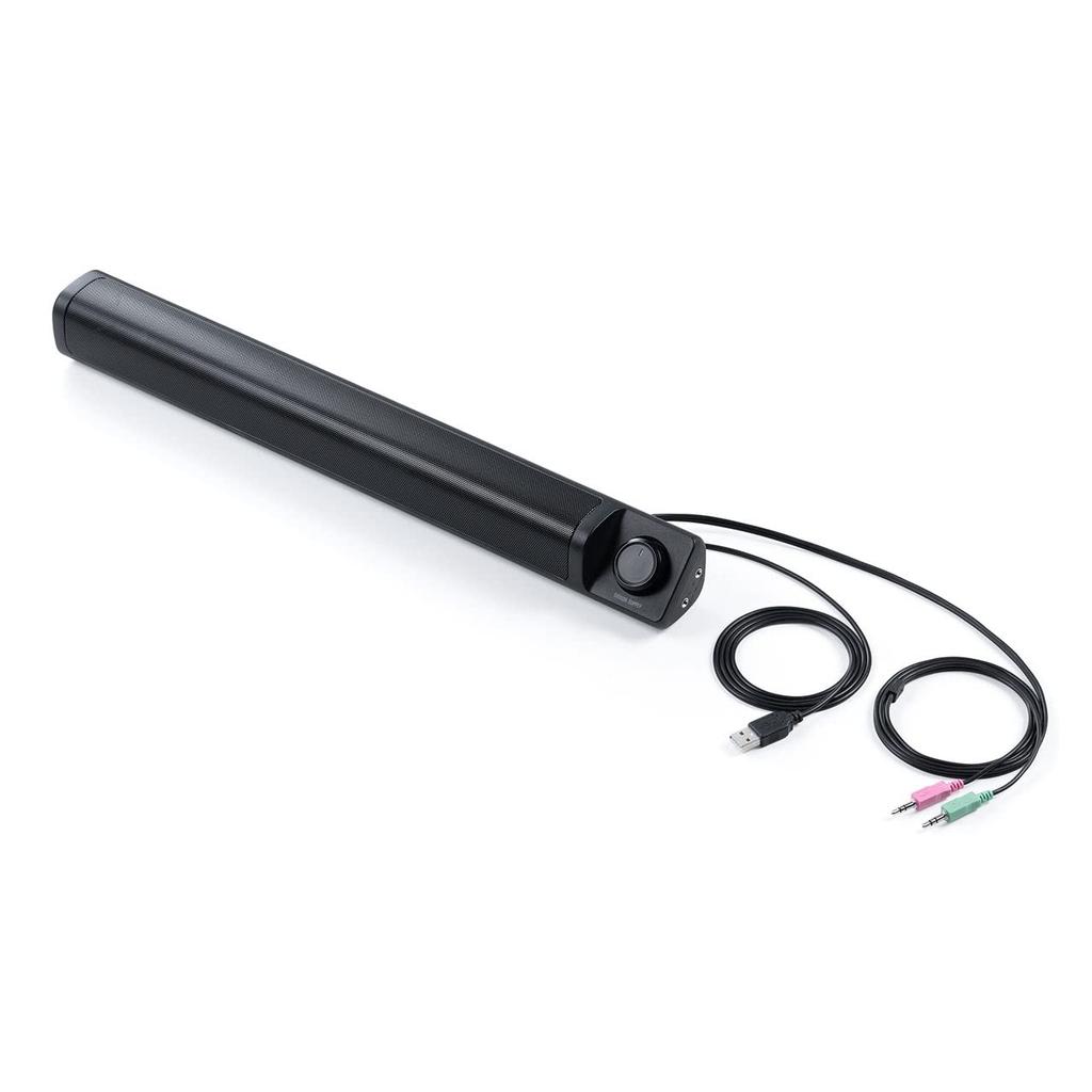 Sanwa Direct PC Speaker Sound Bar Dial Type USB Power Supply Connection 6 Вт Высота 5 см Тонкий Громкость/Мощность 3,5 мм 400-SP099
