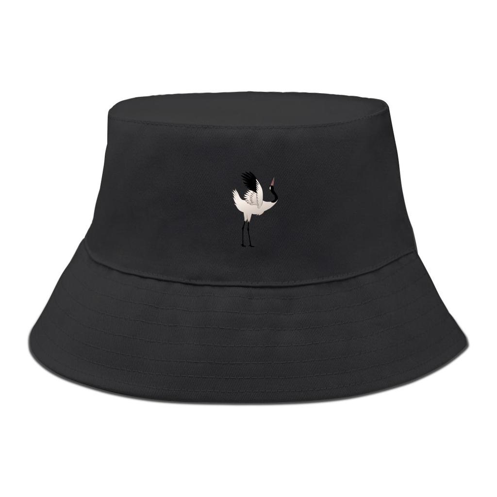 Realistic Crane Print Bucket Hat , Animal Sun Cap Spring Fashion Fit Basin Hat