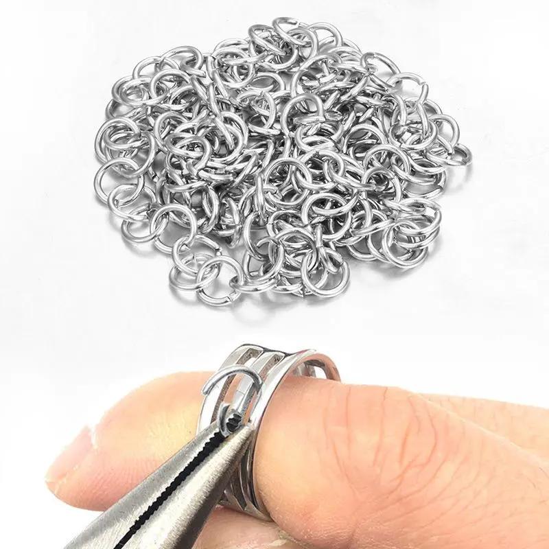 Кольца разъемные из нержавеющей стали 8 мм для изготовления брелоков своими руками, фурнитура для ювелирных изделий, петли, разъемные кольца, соединители