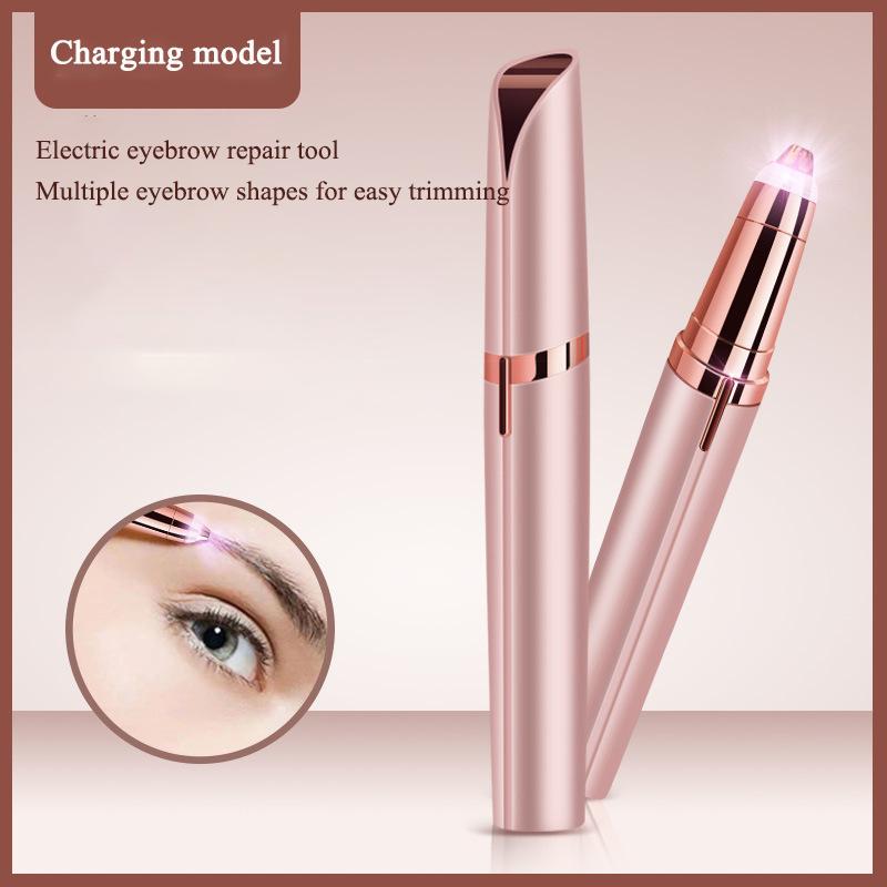 1pc Electric Eyebrow Trimming Tool Portable For Beginners Automatic Electric Eyebrow Trimmer Nose Hair Shaving Brush Scraper