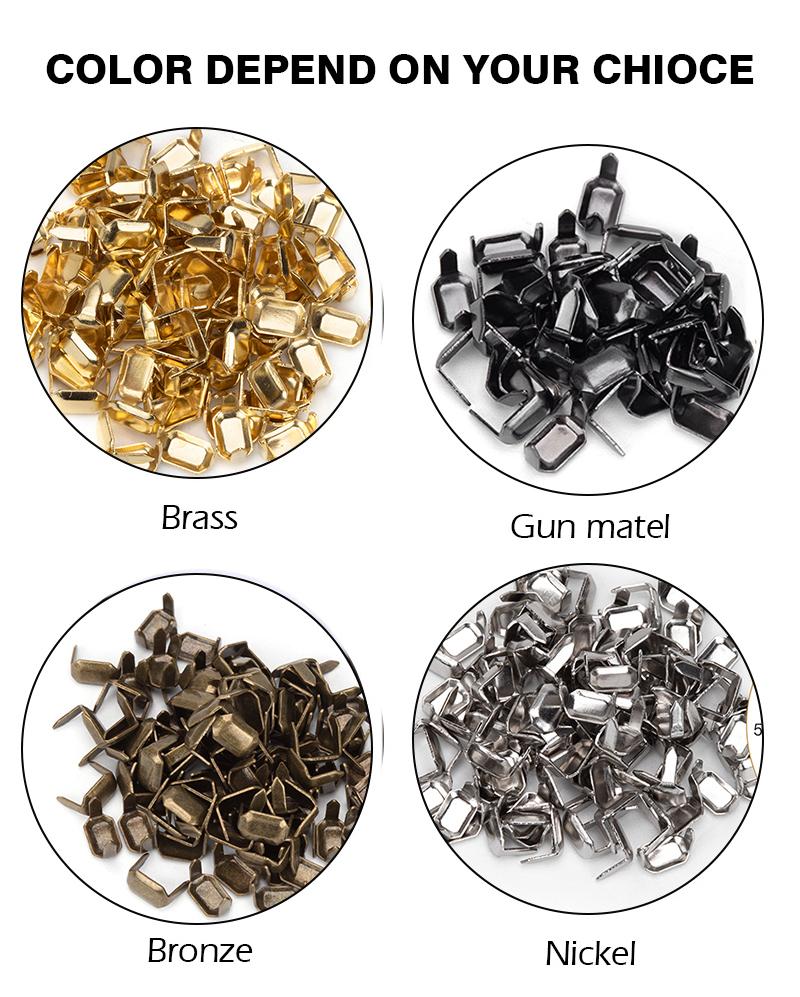 WUTA 50 комплектов скоб из цельной латуни для кожи, медные шлевки для ремня, держатели для застежек, соединительные планки, держатели для зажимов для ремня, держатели для кожаных изделий