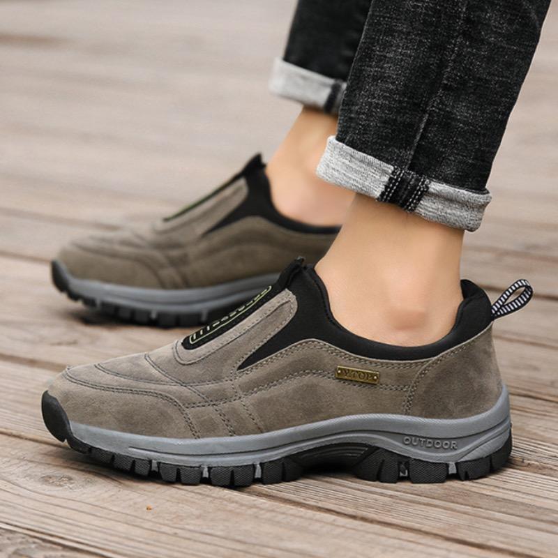 Модные мужские кроссовки из замши, повседневная обувь для кемпинга, походов, модные мокасины без застежек, нескользящая обувь для ходьбы, большой размер 48