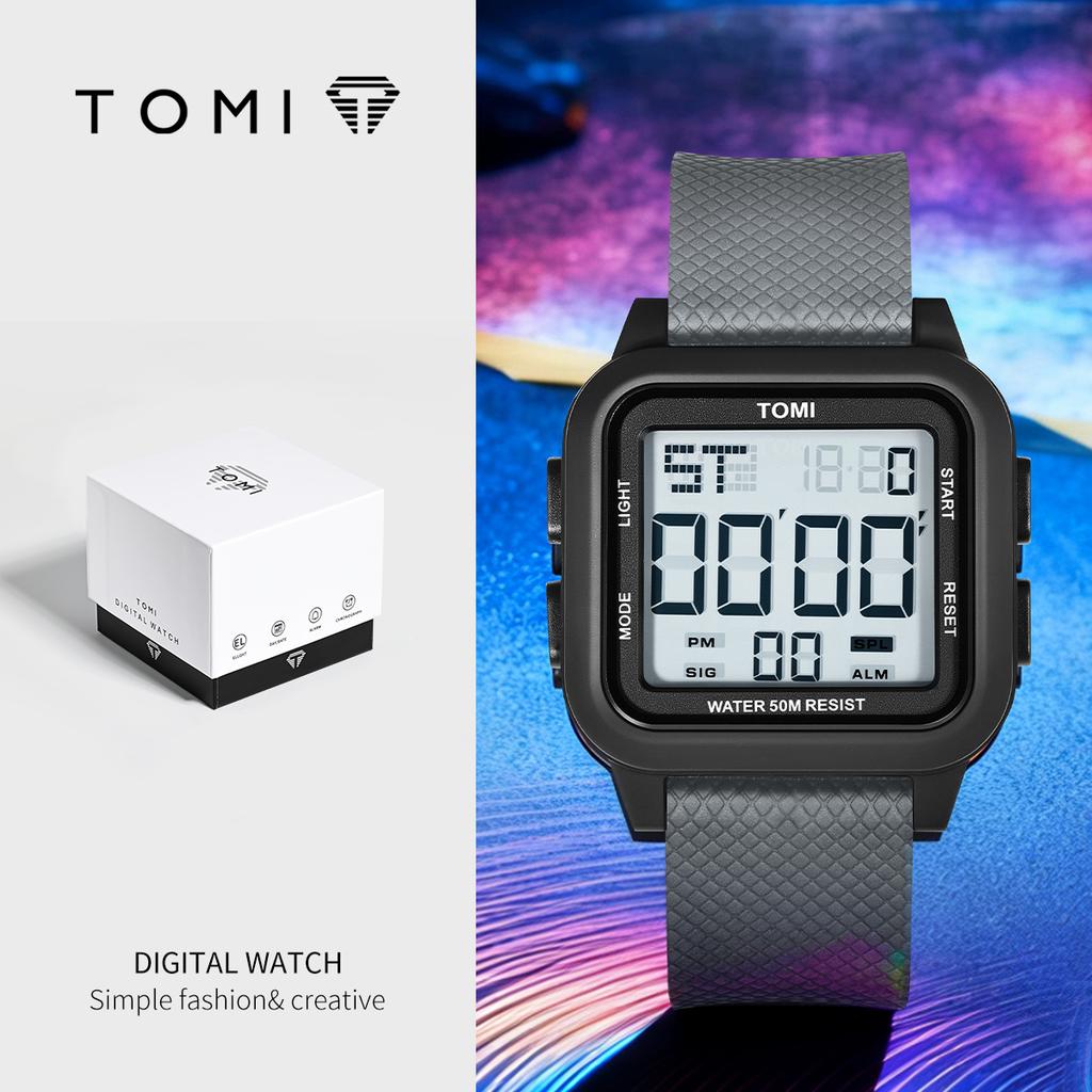 TOMI electronic digital watch new gift box luminous men's electronic watch simple and casual student sports watch holiday gift 4