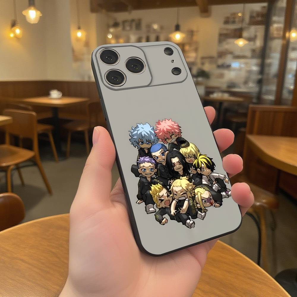 Крутой чехол для телефона Tokyo Revengers для iPhone 17,16,15,14,13,12,11,Pro,XS,Max,XR,Plus,E,SE4,Mini Черный Мягкий Чехол