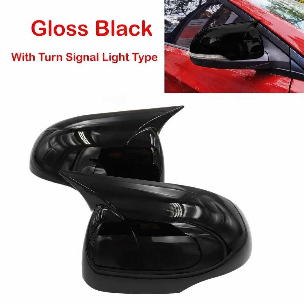 For Hyundai I20 2008-2014 Car Rearview Side Mirror Cover Wing Cap Sticker Exterior Door Rear View Case Trim Carbon Fiber Look