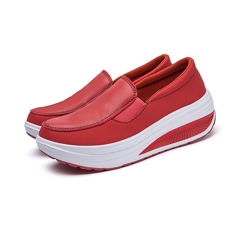 Женская кожаная обувь, качели, рабочая обувь для медсестер на платформе