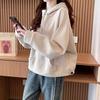 Sweatshirt for Women Cotton Solid Color Hooded Thickened Loose Round Neck Casual Pullover Long Sleeve Top Sweatshirt