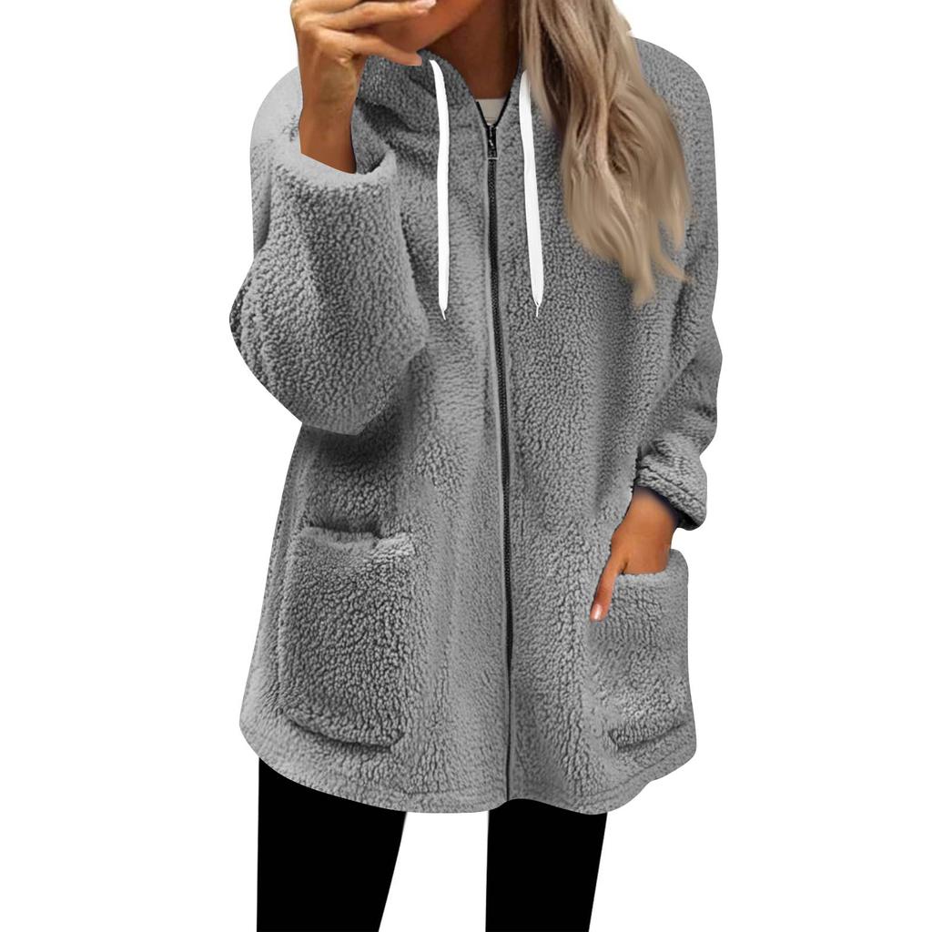 Women's Zip Up Hoodies Oversized Fleece Long Pullover Hooded Sweatshirts Casual Long Sleeve Fall Hoodie Jacket