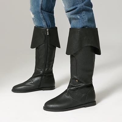 Ботильоны большого размера в британском ретро-стиле на плоской подошве с боковой молнией и заклепками, с расклешенным хаки плюшевым подкладом и до середины икры