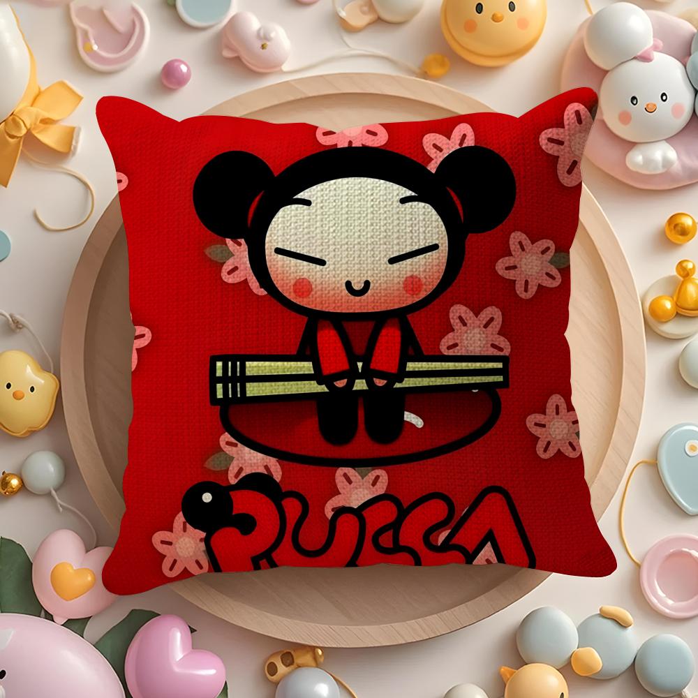 Cute Lovely Cartoon PPucca Pillow Case Pattern Printed Pillowcase for Living Room Sofa Cushion Cover Bedroom Decor