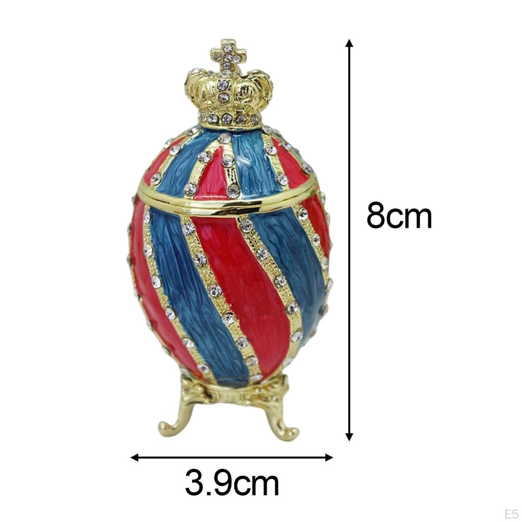 Пасхальное яйцо шкатулка для безделушек эмалированная навесная ювелирные кольца держатель органайзер дисплей для подвесок Рождество