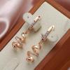 Micro Set Zircon Spiral Pendant Statement Earrings Women's Trendy Jewelry