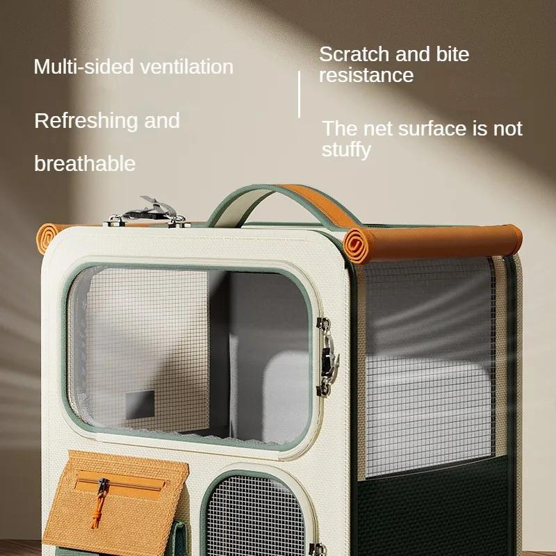Cat Bag Cat Stroller Soft-Sided Pet Travel Carrier Detachable Cat Carrier Pet Backpack with Universal Wheels for Car Outdoor