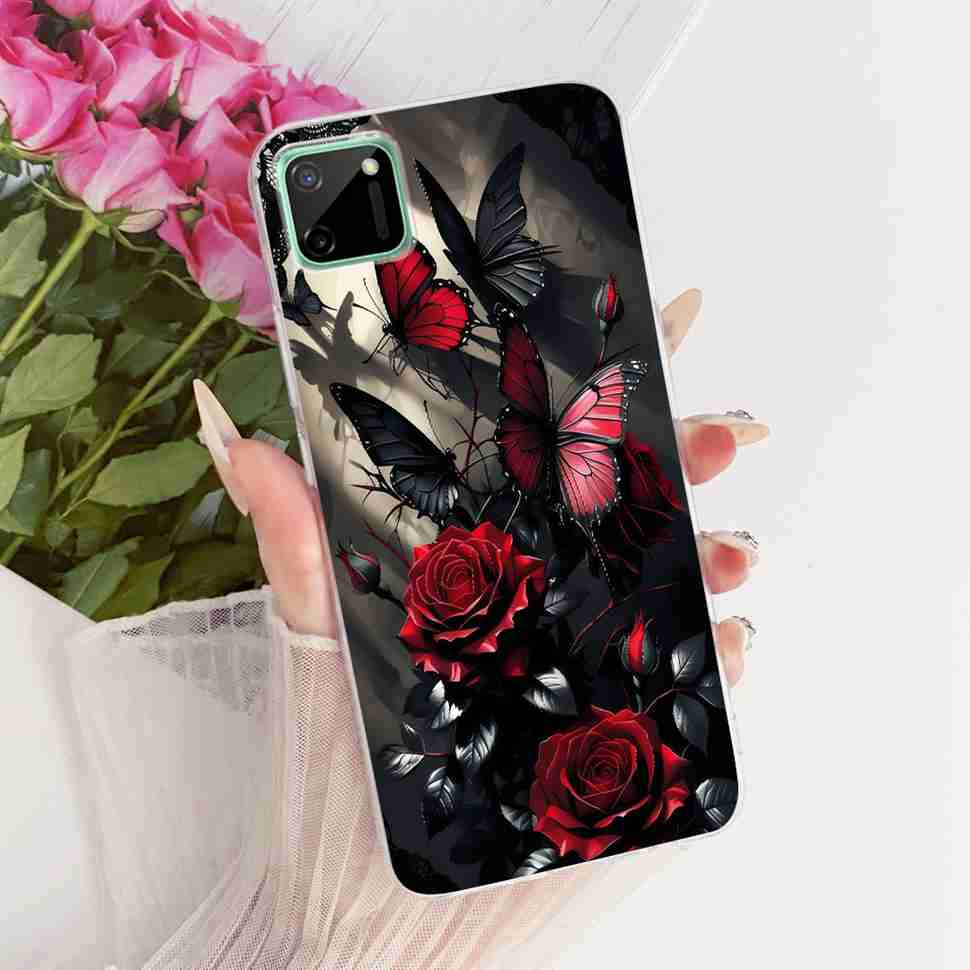For Oppo Realme C11 Case RMX2185 Cute Cat Cartoon Soft Silicone Phone Back Cover For Realme C11 C 11 RealmeC11 2020 Case Capa