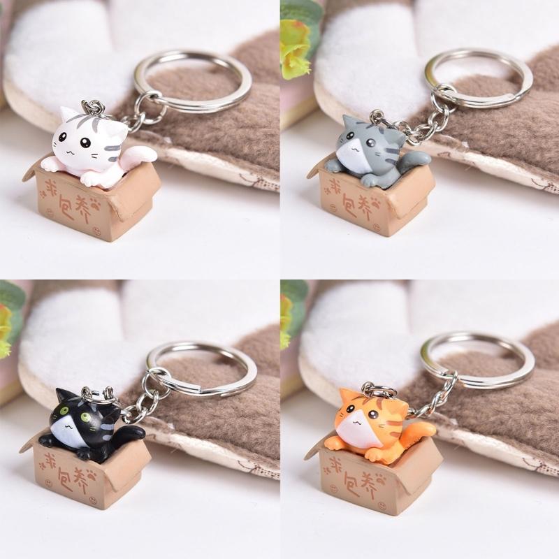 Happy Cats Keychain Small Key Holder Lovely Stylish Pendant for Versatile Daily Accessories Backpack and Gifts Ornament