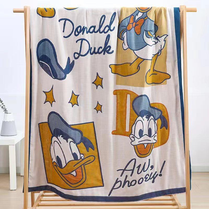 Four Seasons Baby Cotton Gauze Towel Quilt Newborn Cartoon Children's Baby Blanket Breathable Washed Cotton Lunch Break Blanket
