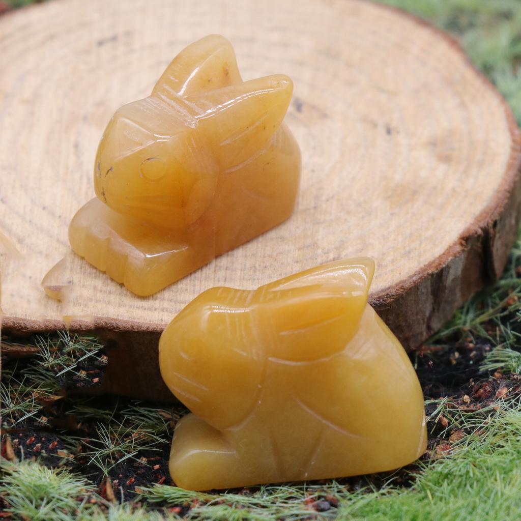 Статуя кролика из натуральных камней, резные фигурки животных, целебные кристаллы, декор для комнаты, драгоценный камень, брелок для рукоделия