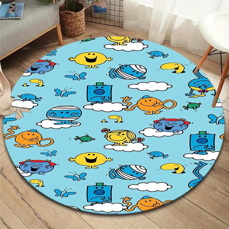 Мистер. Мужской круглый ковер Little Miss, Ковер для гостиной, спальни, дивана, игровой комнаты, Нескользящий коврик для пола