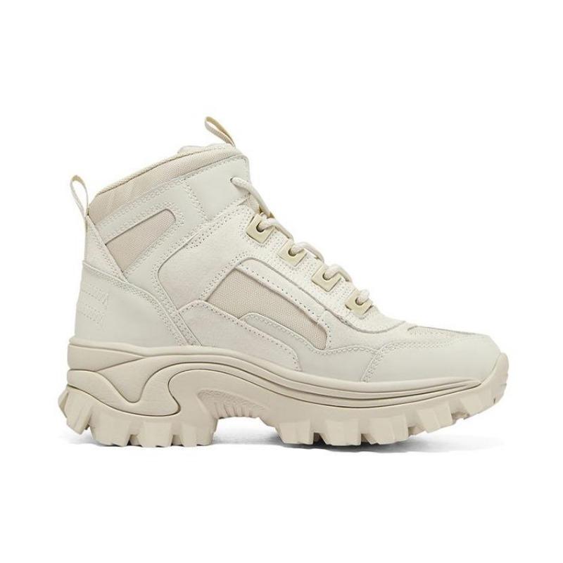 Skechers Street Blox Женские Ткань Кожа Амортизирующие Износостойкие Увеличивающие Рост Высокие Кроссовки на Платформе Массивные Папины Кроссовки Молочно-белые 155260C-OFWT