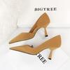 Женские модные простые и сексуальные туфли на высоком каблуке с острым носком и полыми боковыми сторонами