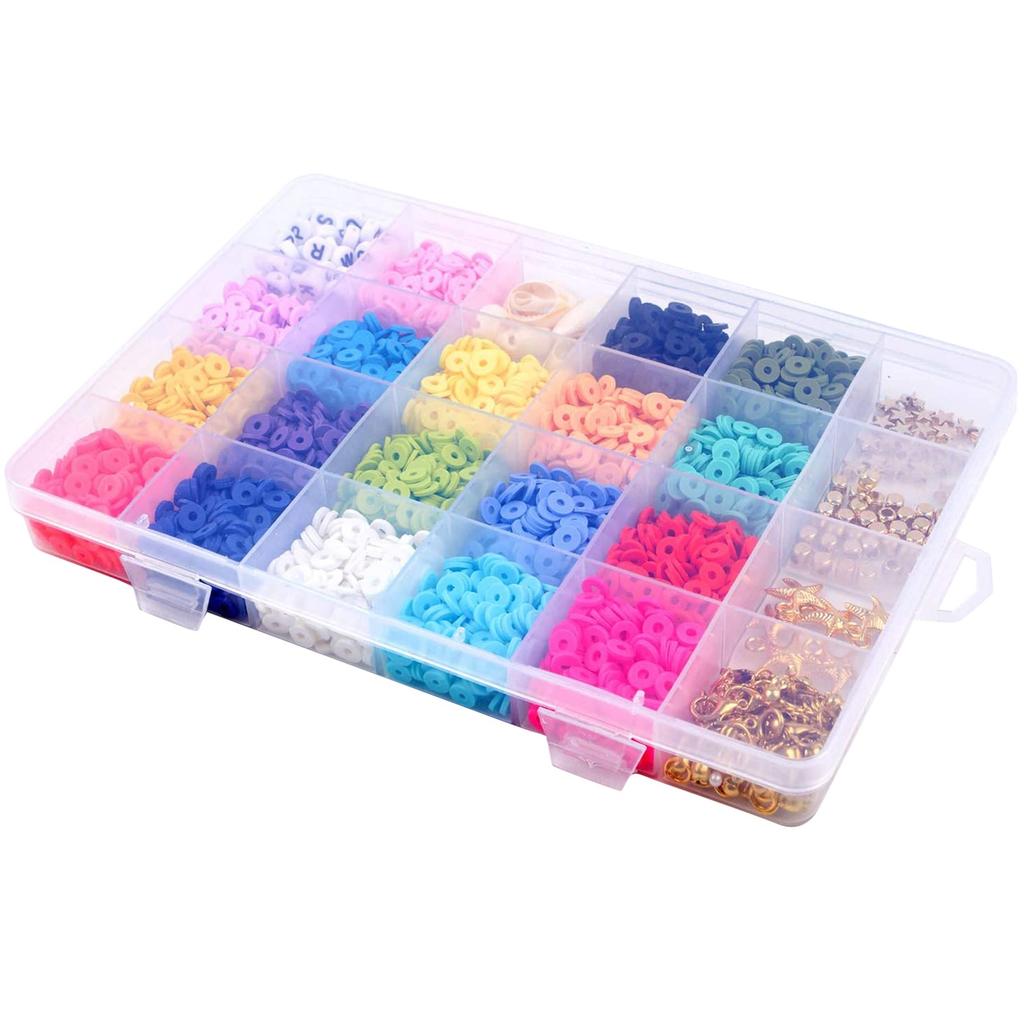 3800 шт. Мягкие керамические бусины Мягкая керамика Плоские круглые полимерные бусины Комбинированный набор ювелирных изделий своими руками