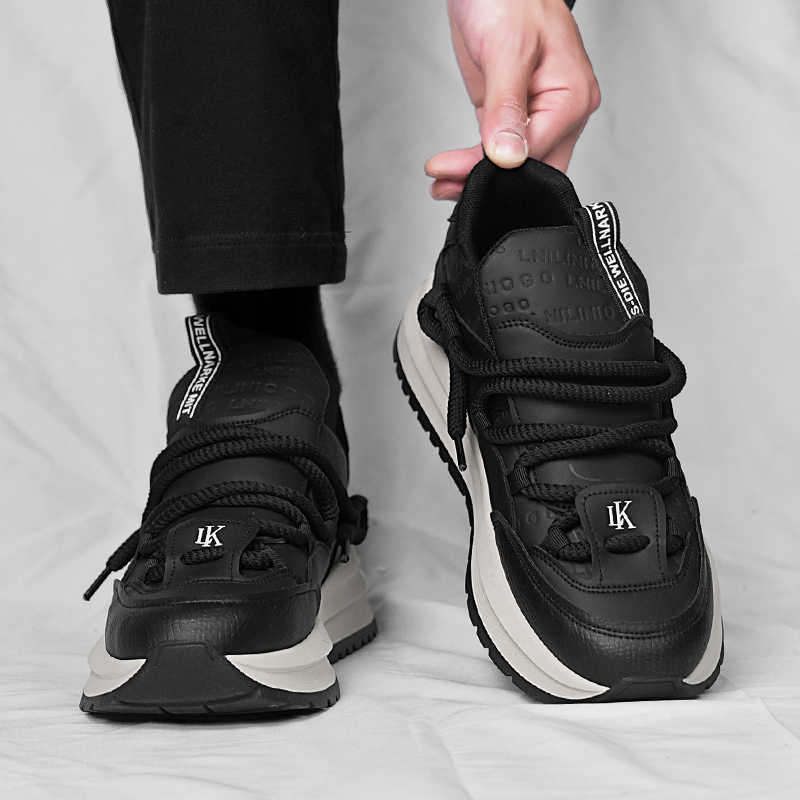 Fashion Legitimate Leather Flat Sole Autumn Men's Sneakers Running Luxury Designer Shoes For Men Size 48 Sport Luxus Zapato On Sale