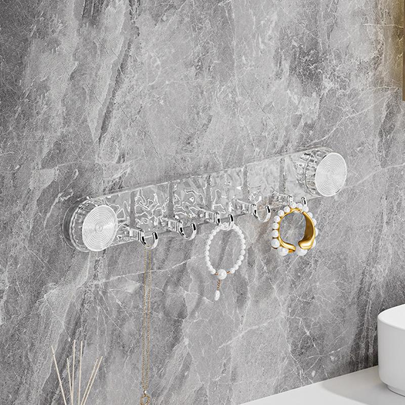 5 крючков, вращающиеся крючки с присоской, прочная несущая вешалка для полотенец в ванной, настенная, волнообразная, с крючком