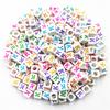50Pcs 6mm 26 Letter Acrylic Loose Beads DIY for Necklace Bracelet Pendant Jewelry Making