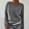 Autumn and Winter Women's Sweater Solid Color Cozy Casual Knit Top