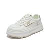 Women's Casual Chunky Platform Sneakers Non-Slip Lace-Up Walking Shoes Comfortable Running Shoes PU Leather Athletic Workout Tennis Sneakers for Women
