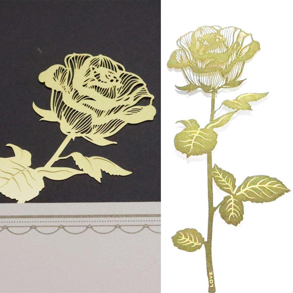 1 Set With Gift Box Metal Bookmark Golden Golden Rose Bookmarks Valentine's Day Gift   Student