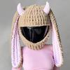 Motorcycle Helmet Cover Helmet Decoration Full Rabbit Plush Motocross Full Face Off Road Helmet Decoration Styling