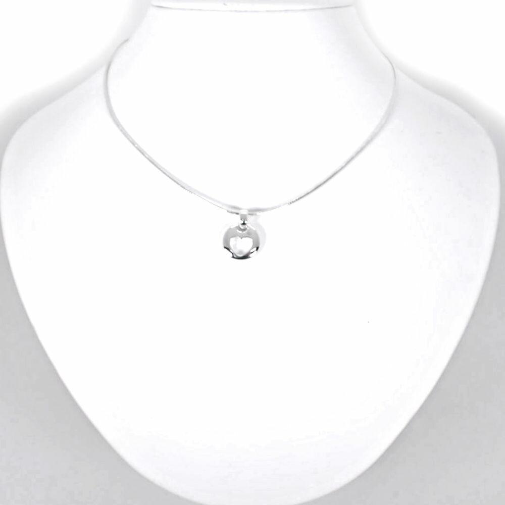 [Used] TIFFANY 925 Open Heart Omega Necklace/j1-3