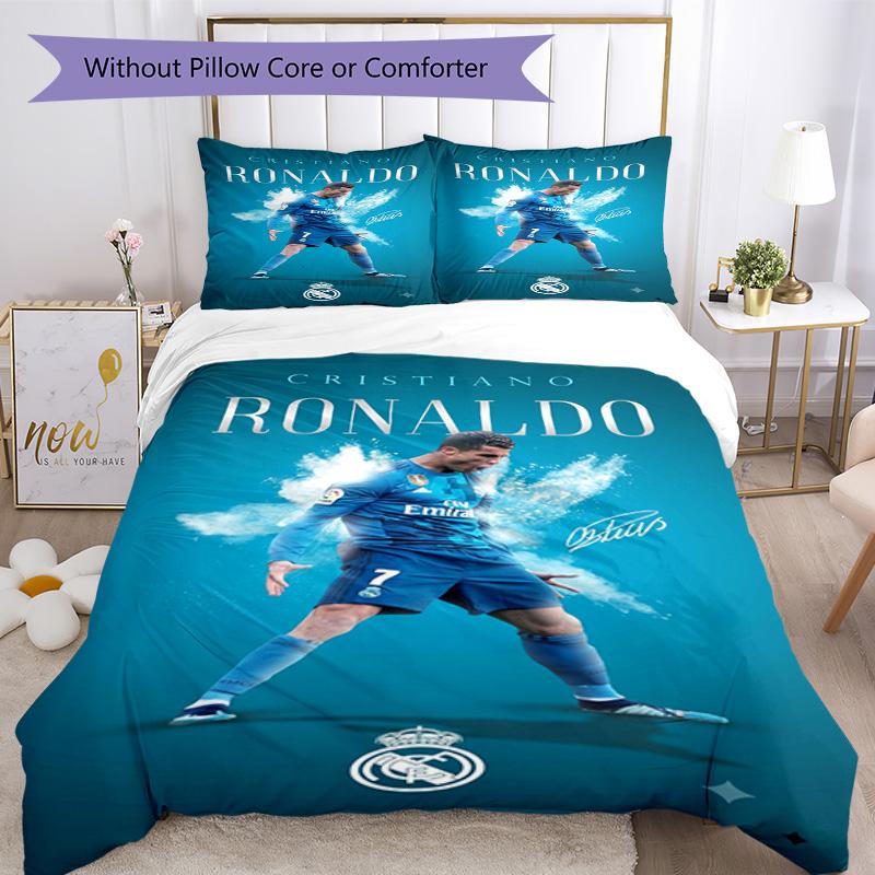 Ronaldo's Prince Neymar's Journey Glory Bedding Set, Breathable Duvet Cover with Pillowcases, Soft Bed Linen for Bedroom Home Decoration, Perfect Fest