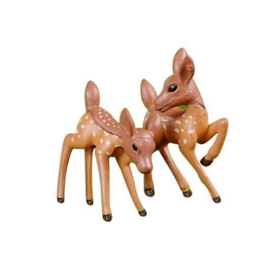 2Pcs Lovely Couple Deer Mini Craft Micro Landscape Bonsai Garden Home Decor