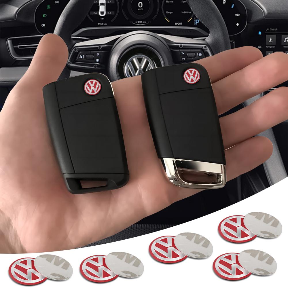 10Pcs Red Car Remote Control Key Logo Small Sticker for VW Jetta Golf Beetle CC EOS R32 MK4 golf 4 motion MTM Auto Styling F444