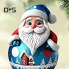 Подвеска в виде Санта-Клауса Roly-poly, 2D, акриловое подвесное украшение, рождественская елка, мультяшный Санта, украшение для каминной полки, автомобильный рюкзак
