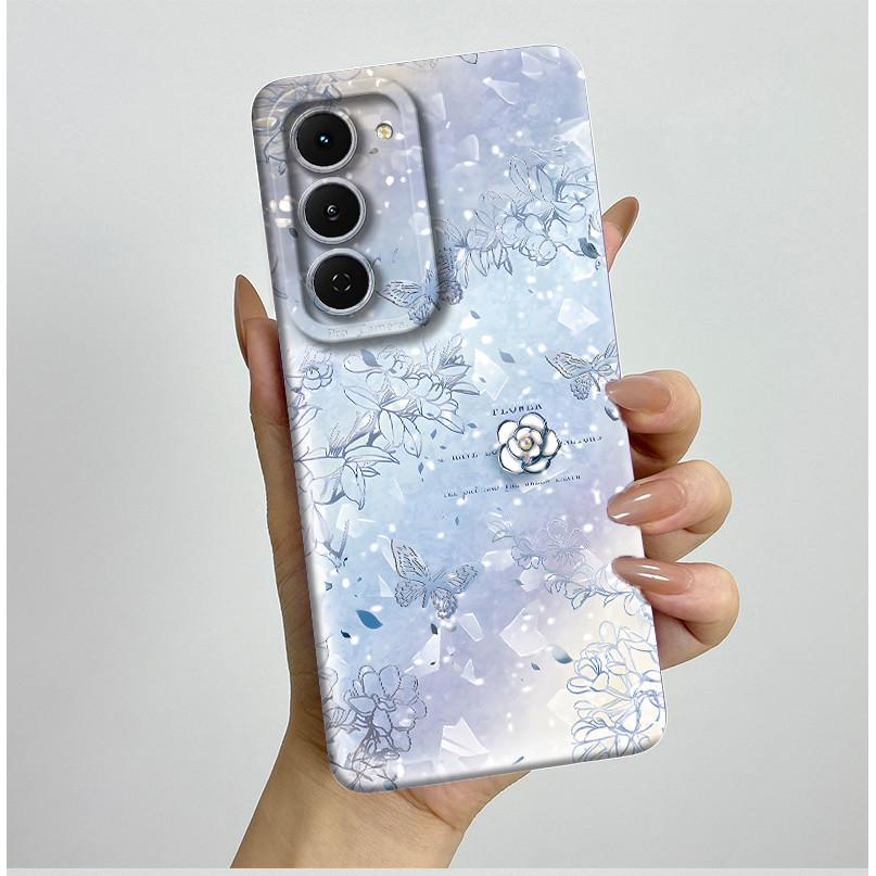 Чехол для Tecno Spark 40 Pro 40Pro+ Plus 4G Эстетичный Цветочный Чехол для Телефона Тонкий Жидкий Силикон Защита от Падений Мягкий Чехол