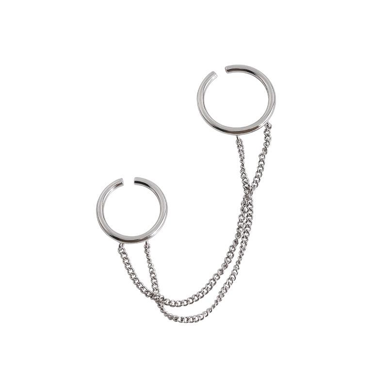 Adjustable Korean Street Style Double Chain Ring