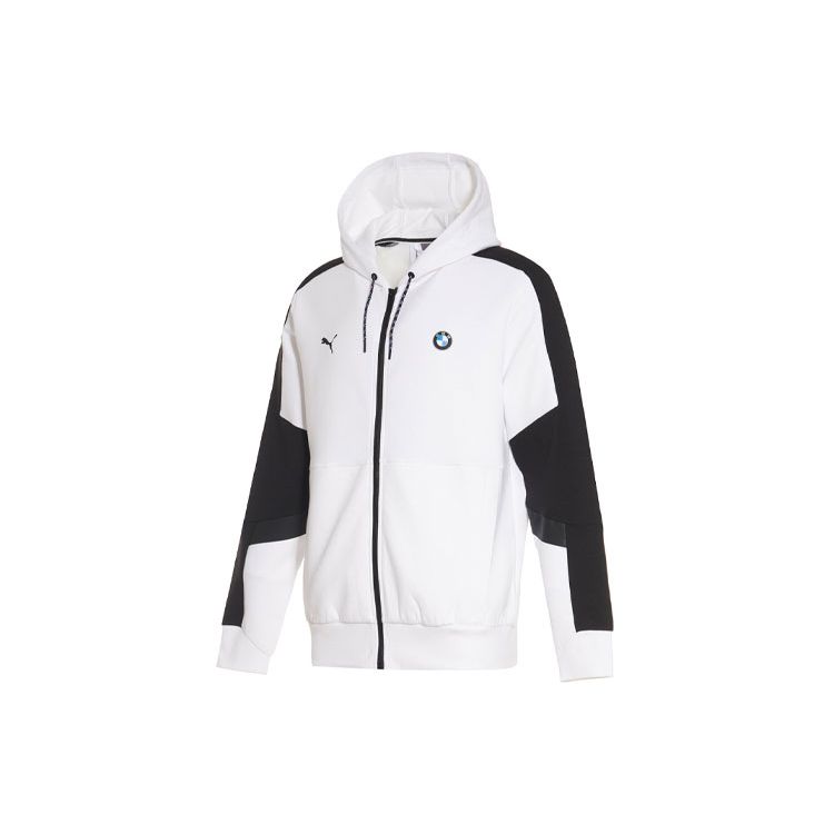 Puma Куртка BMW Motorsport Colorblock с капюшоном и длинным рукавом Мужские куртки Черный Белый 596097-02